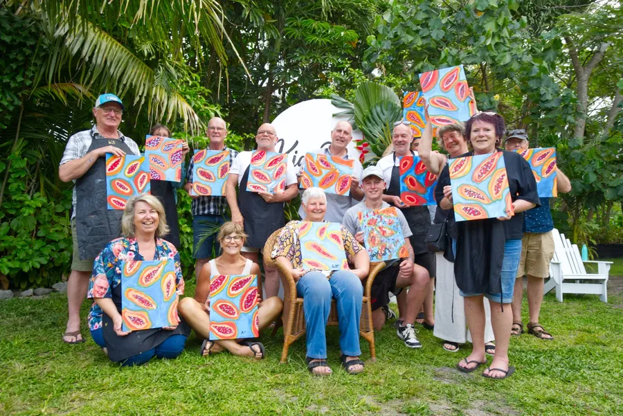Coco Brush Cultural Crafting Workshops Sip and Paint 1 CREDIT CookIslandsPocketGuide.com 1