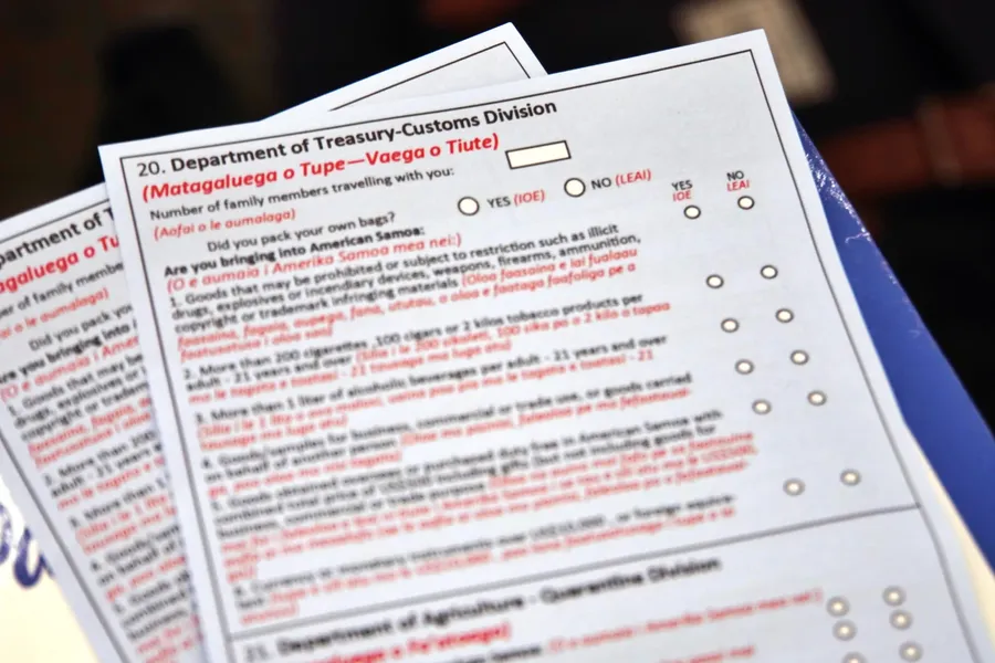 Customs Paperwork Arrival CREDIT AmericanSamoaPocketGuide.com