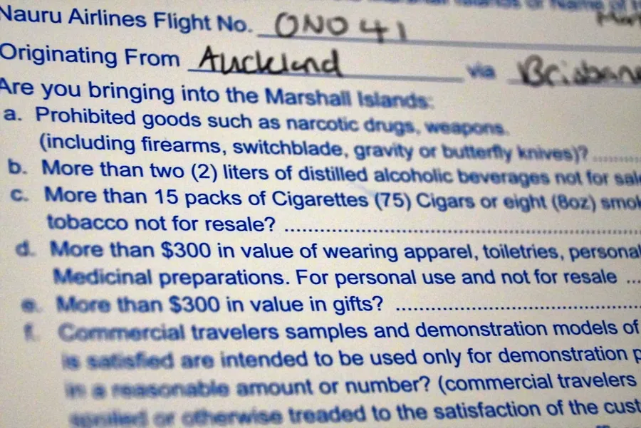 Duty Free Allowance Customs Arrival Card CUNL CREDIT MarshallIslandsPocketGuide.com