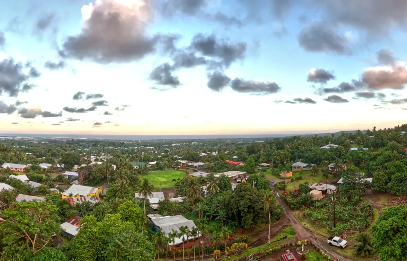 Mapusaga Fou Village Sunset Tutuila CREDIT AmericanSamoaPocketGuide.com