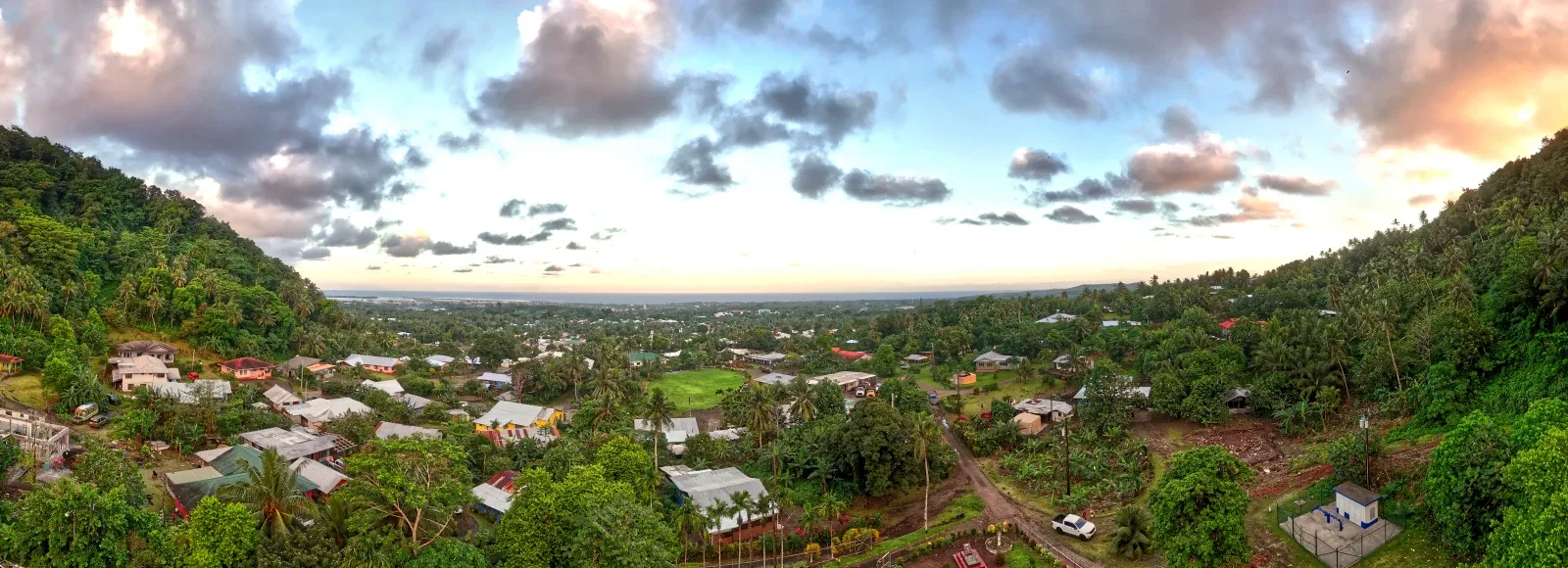 Mapusaga Fou Village Sunset Tutuila CREDIT AmericanSamoaPocketGuide.com