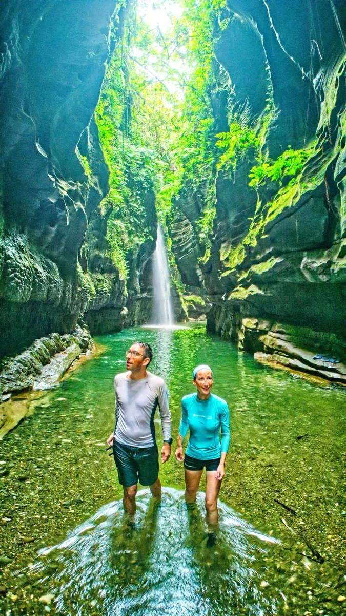 Millennium Cave Couple Waterfall Santo CREDIT VanuatuPocketGuide.com