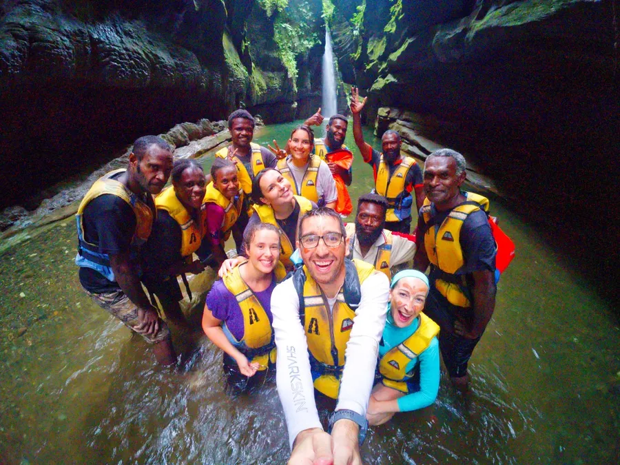 Millennium Cave Tour Group People Selfie CREDIT VanuatuPocketGuide.com