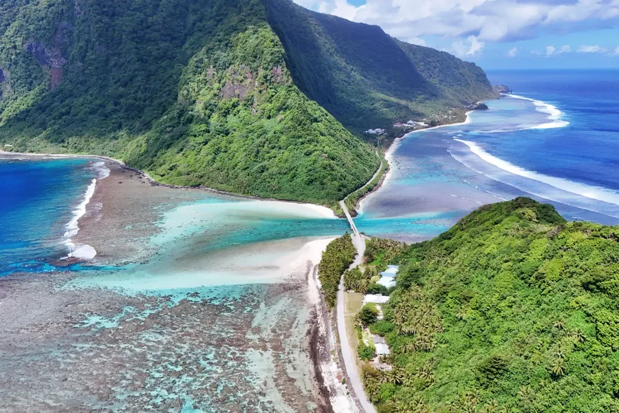 Ofu Olosega Asaga Bridge Landscape Manu'a Road CREDIT AmericanSamoaPocketGuide.com