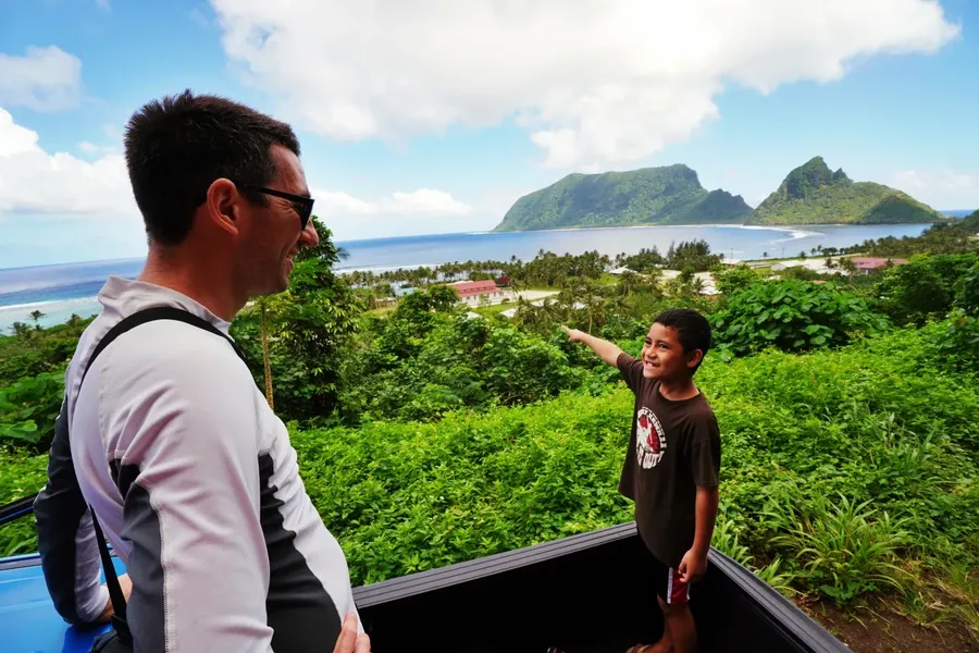 Olosega View Tsunami Guide Local Kid CREDIT AmericanSamoaPocketGuide.com