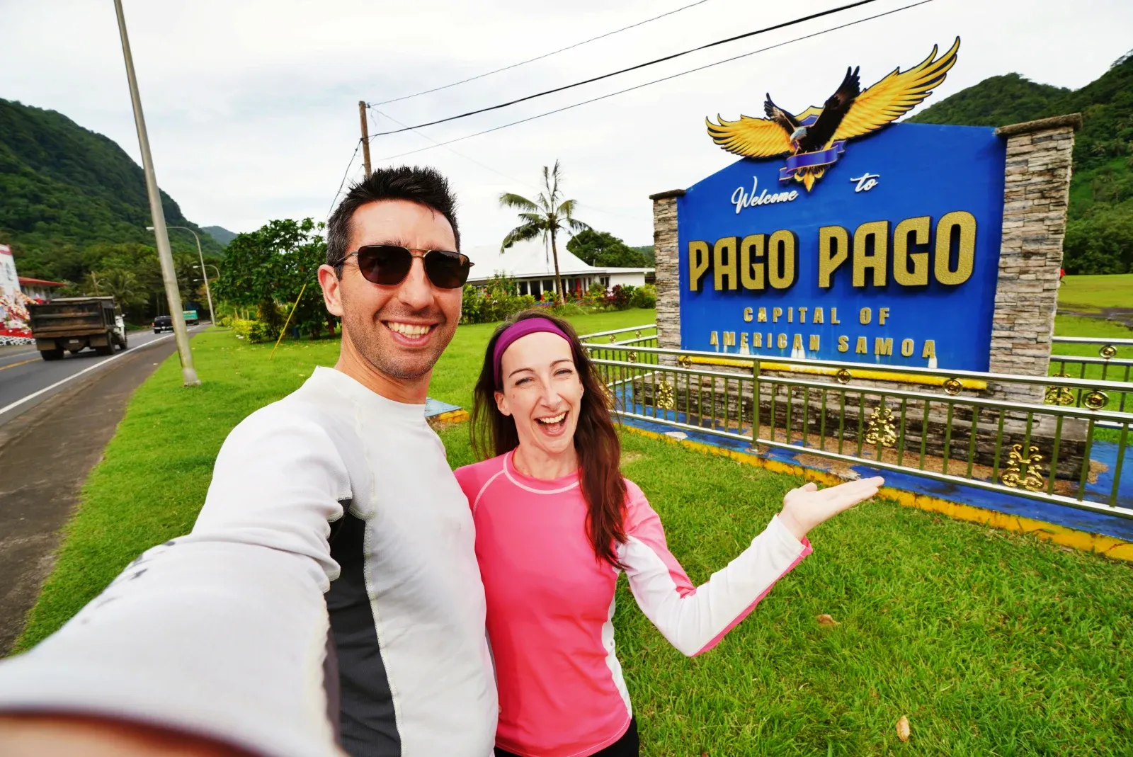 Pago Pago Sign Couple Selfie CREDIT AmericanSamoaPocketGuide.com
