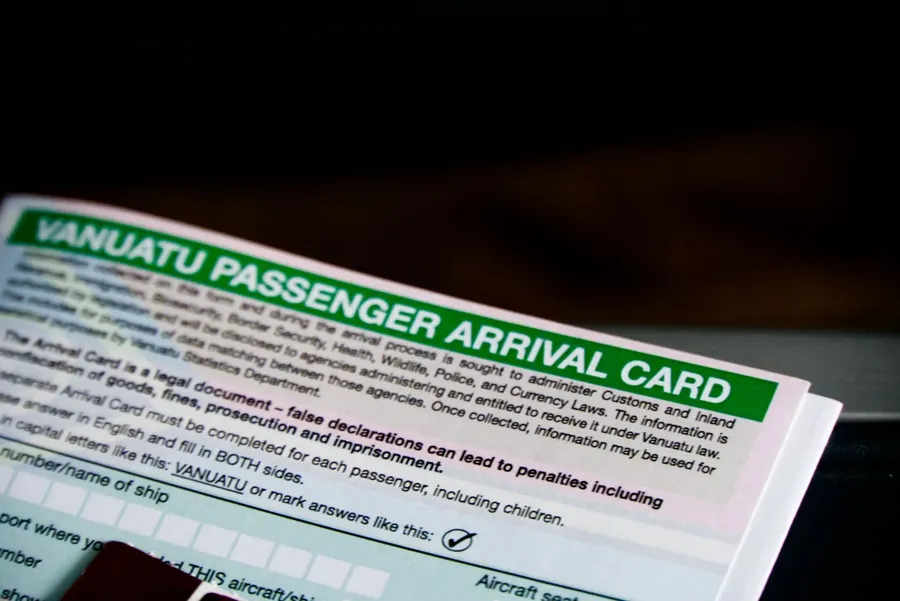 Passenger Arrival Card CREDIT VanuatuPocketGuide.com