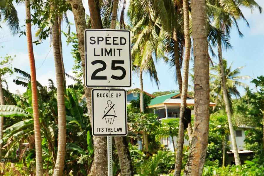 Speed Limit Sign 25 Seatbelt Car Safety Road CREDIT AmericanSamoaPocketGuide.com