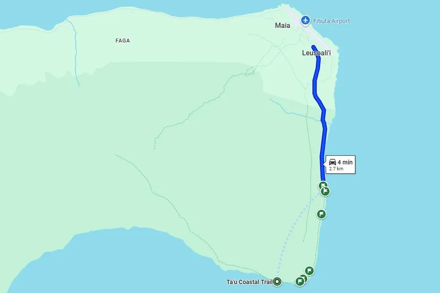 Ta'u Itinerary Map 1