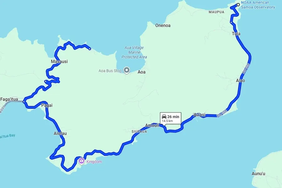 Tutuila East Coast Itinerary Map 3