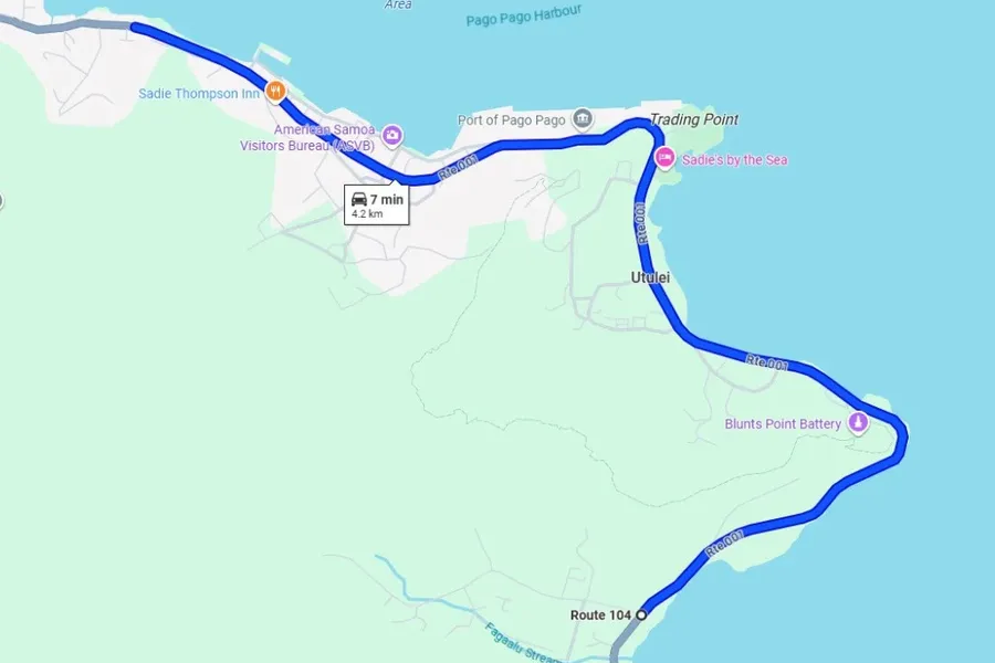 Tutuila West Coast Itinerary Map 2