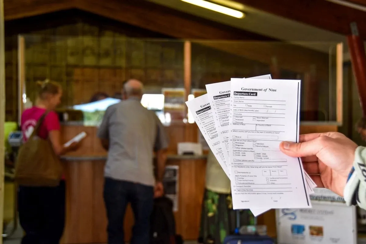 The Niue Passenger Departure Card