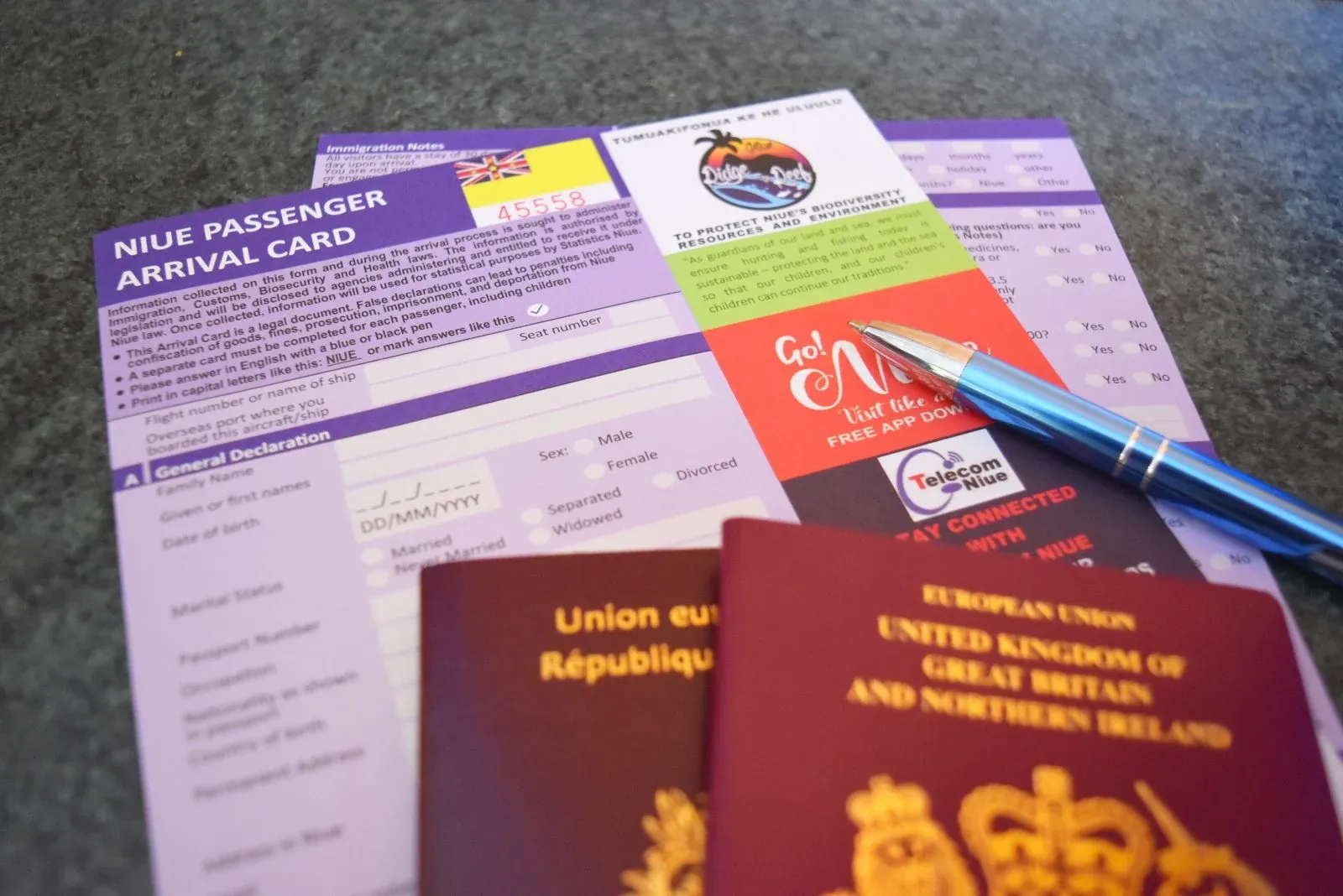 The Niue Passenger Arrival Card