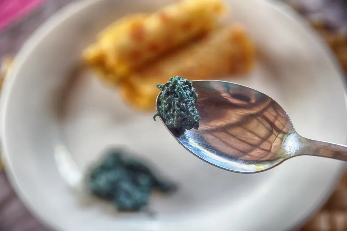 palolo on spoon food close up American Samoa