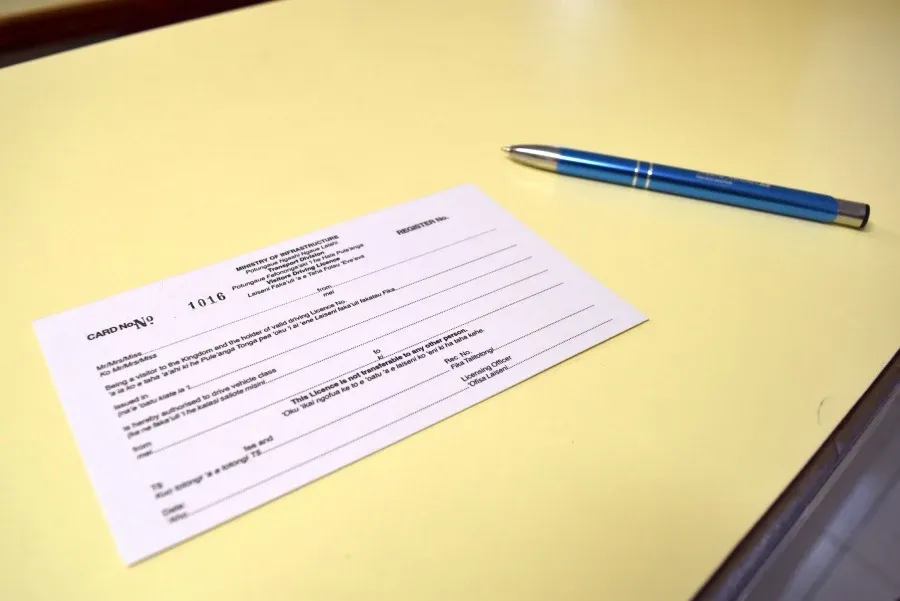 Driver License Visitor Mandatory Credit To TongaPocketGuide.com Small